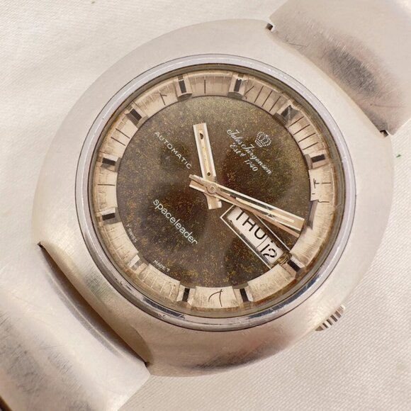 Vintage Jules Jurgensen Spaceleader Men\'s Automatic Wristwatch Steel w Band main image 8